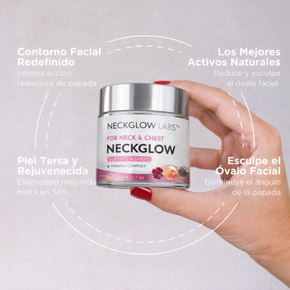 NECKGLOW LABS™ -Cuello y mandíbula con aspecto más firme en solo 60 segundos al día.