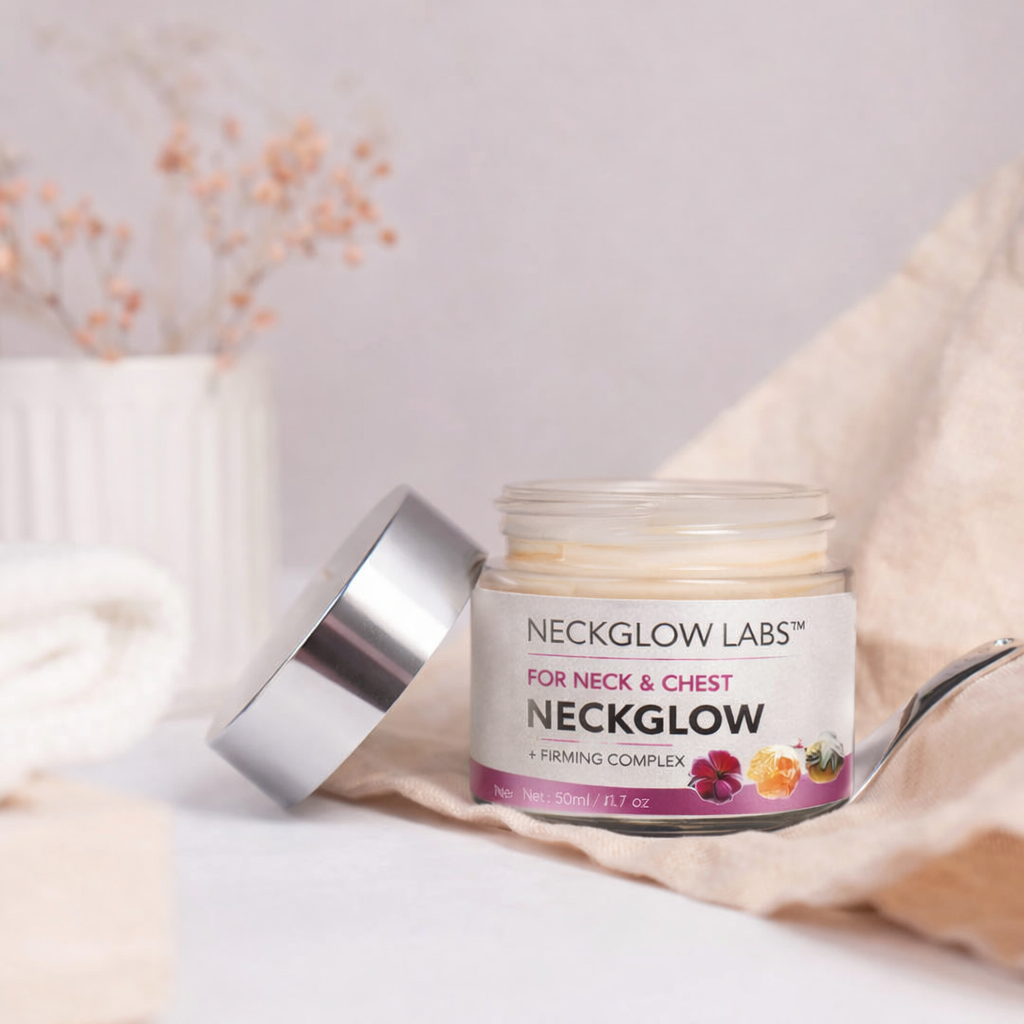 NECKGLOW LABS™ -Cuello y mandíbula con aspecto más firme en solo 60 segundos al día.